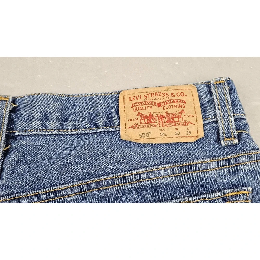 Levis 550‎ Jeans Relaxed Fit Mens 33x28 Y2k Baggy 100% Cotton Medium Wash Denim